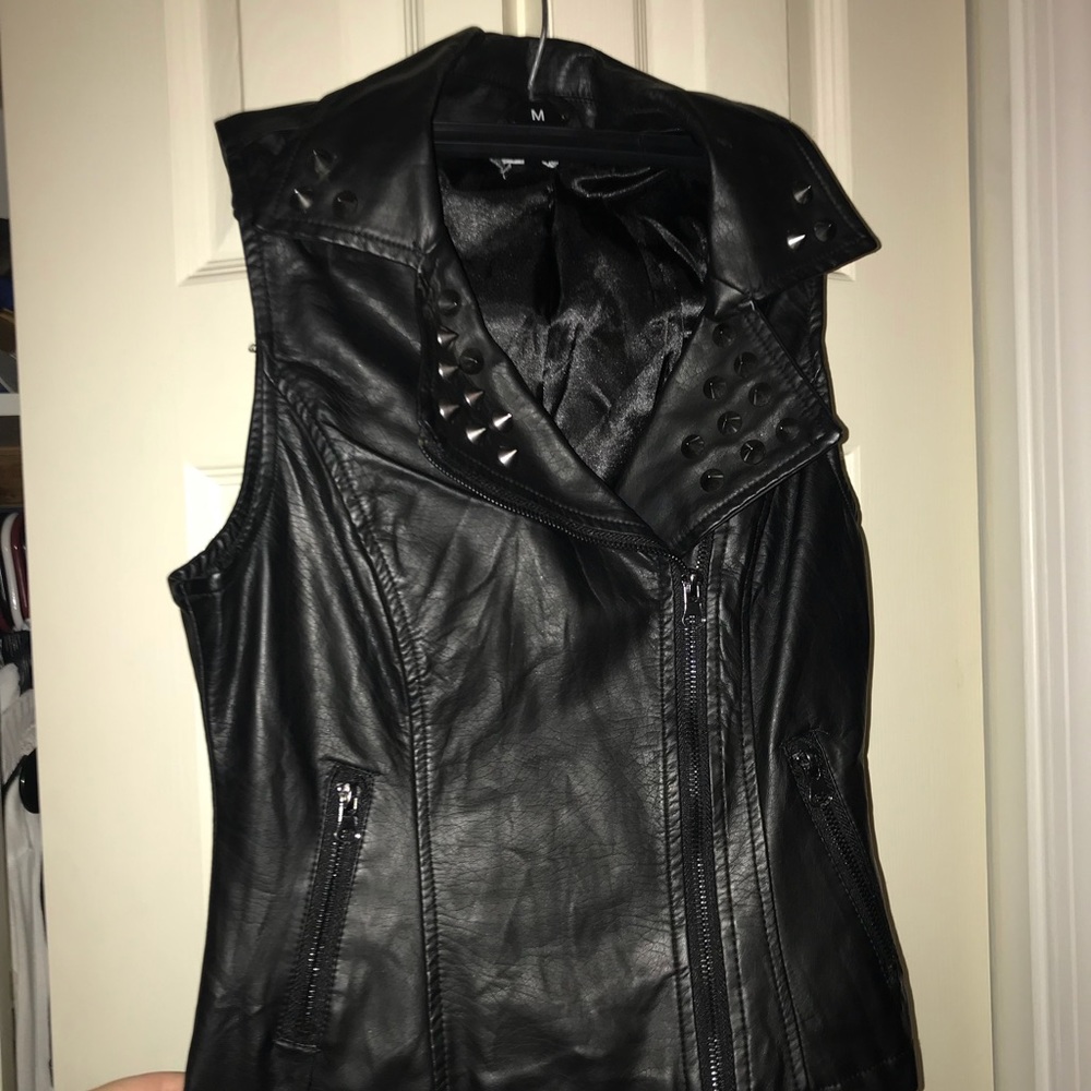 studded leather vest